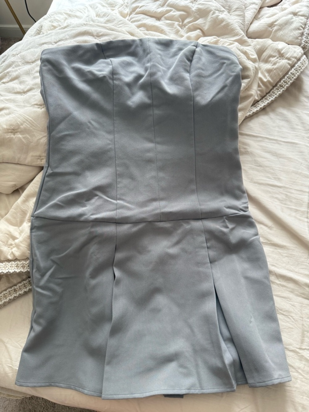 Abercrombie & Fitch Strapless Light Gray Mini Dress